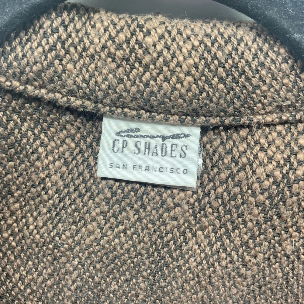 CP Shades Brown Cotton Rayon Textured Knit Unstructured Blazer Jacket Mens L